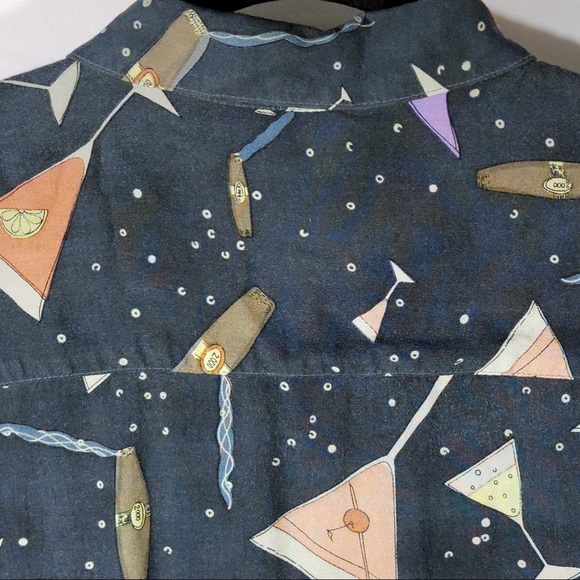 SOLD Campia Moda Men's Vintage Blue Martini Shirt - Picture 6 of 7